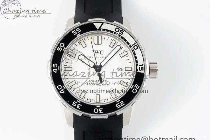 MIROTIME 0108 Premium Aquatimer Automatic SS RSF 1:1 Best Edition White Black Dial on Black Rubber Strap A 7067